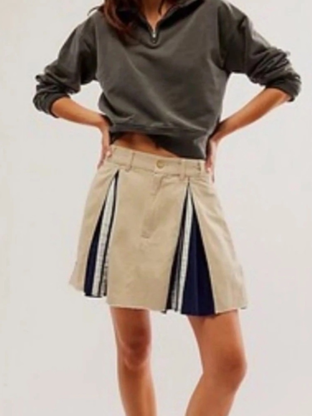 Free People Hannah Sporty Pleated Mini Skirt Med Academia Collegiate Timeless